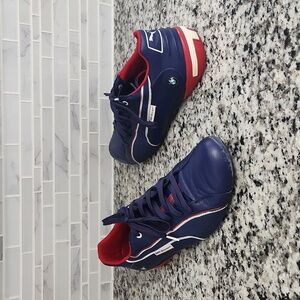 Navy-Blue Puma BMW Motorsports Driving Shoes sz 14 low top leather sneakers